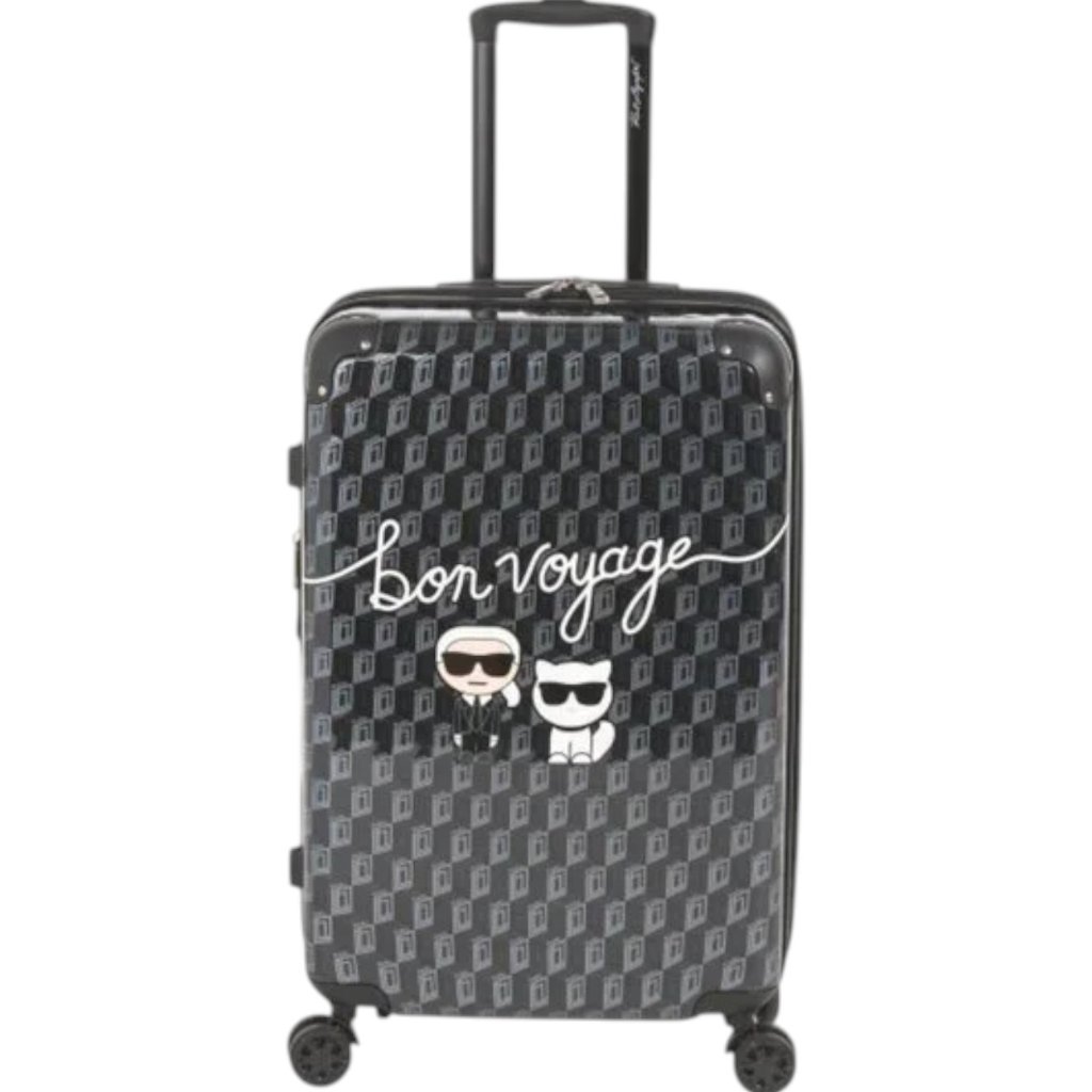 Karl Lagerfeld Black/Grey 24in Bon Voyage Hardside Spinner